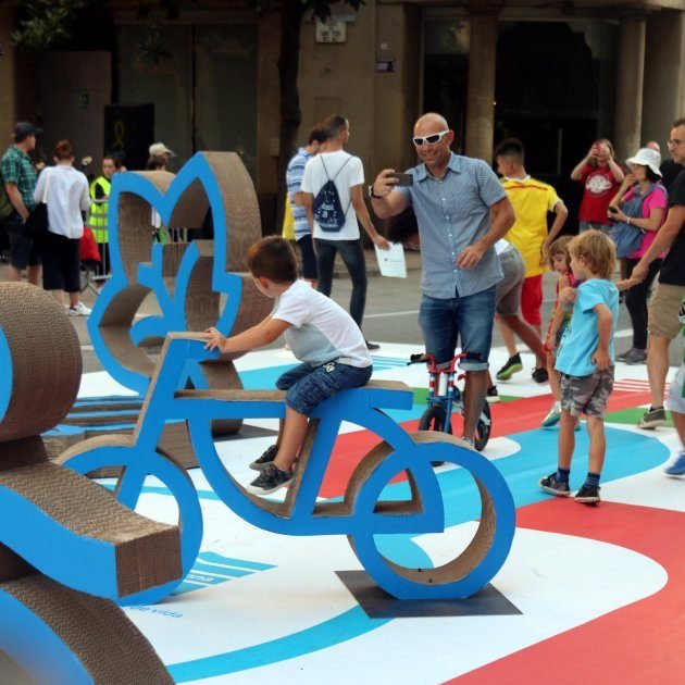 Instalación Dia sense cotxes — Via Laietana para Ajuntament de Barcelona, Barcelona