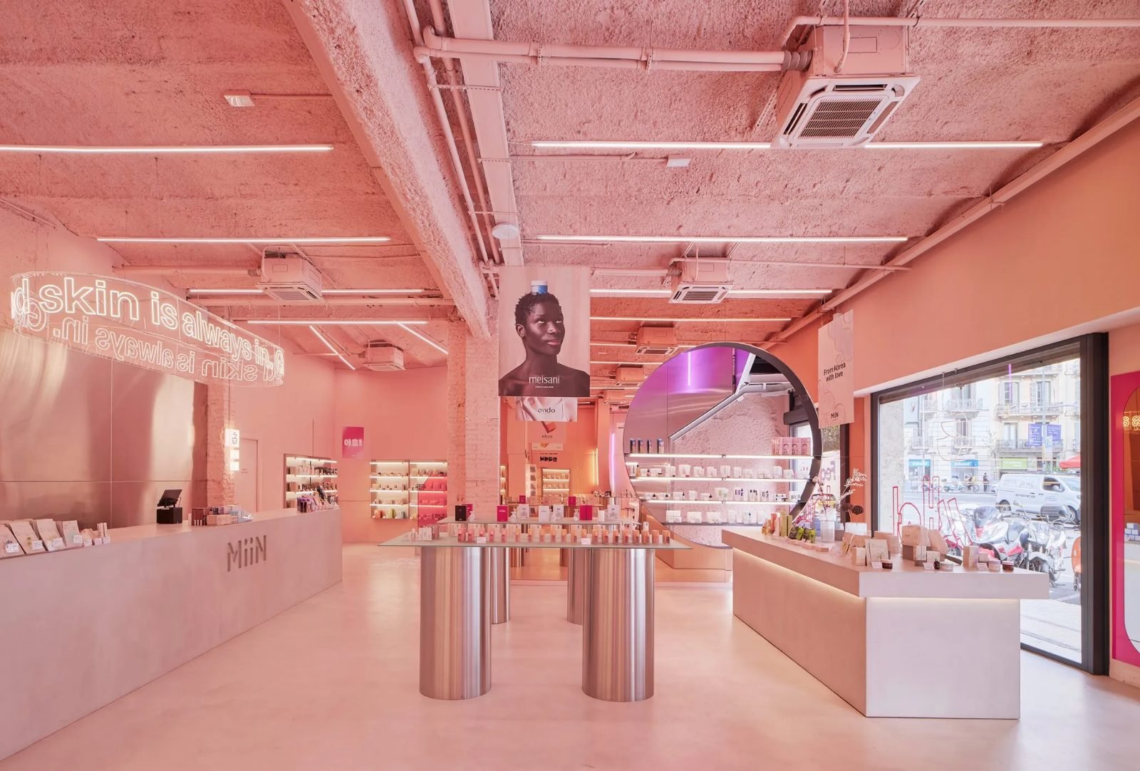 Espacio retail Miin Cosmetics para Miin Cosmetics, Barcelona